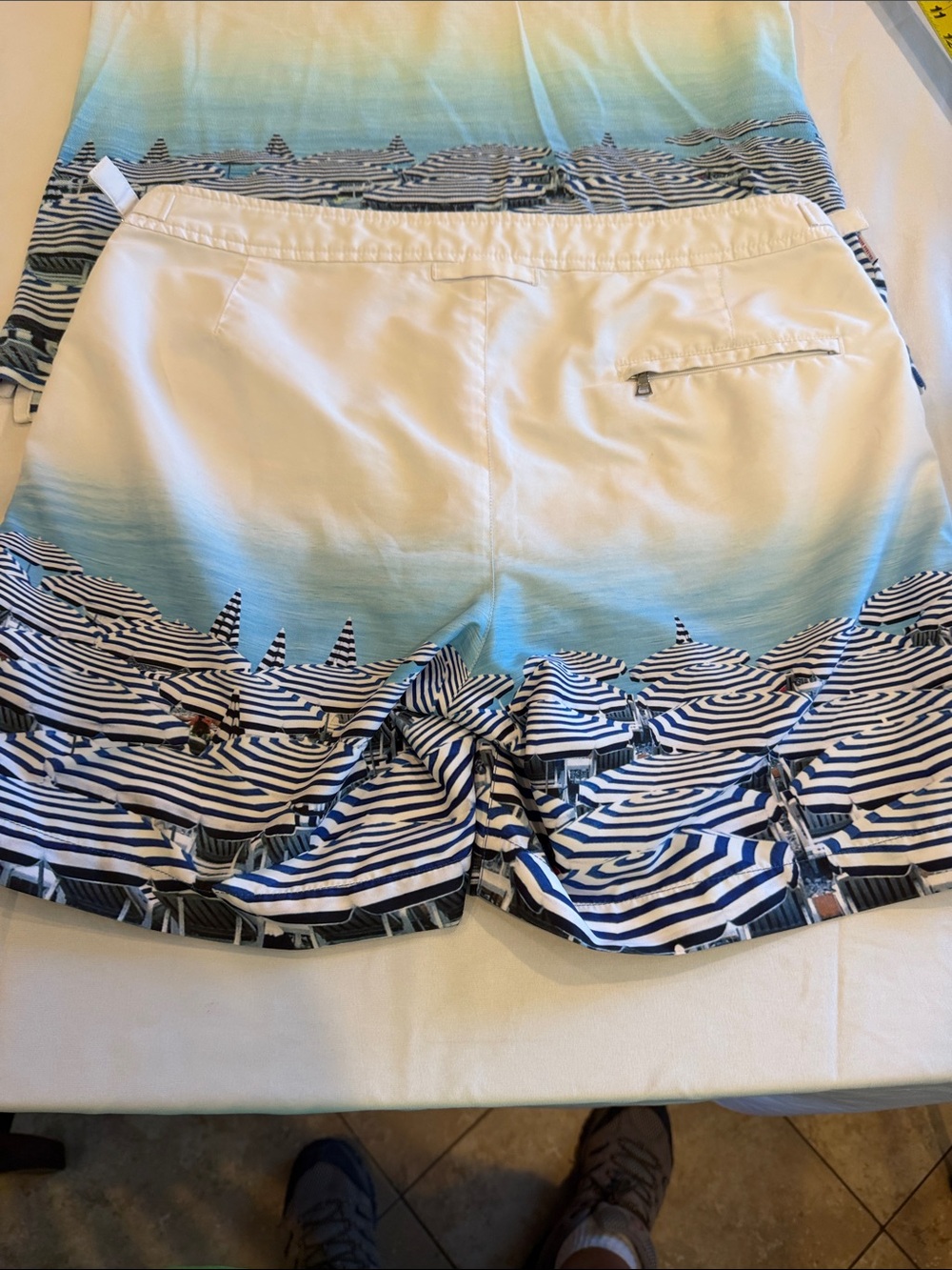 2809120 Orlebar Brown Bulldog Gary Malin Shorts SZ 32 Blue Multi Side Pockets